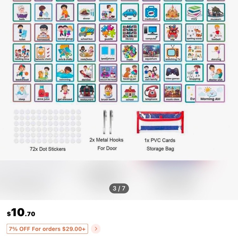 1pc Reusable Daily Schedule Visual Time Table, Routine Work Plan With 70 Picture - Picture 7 of 10